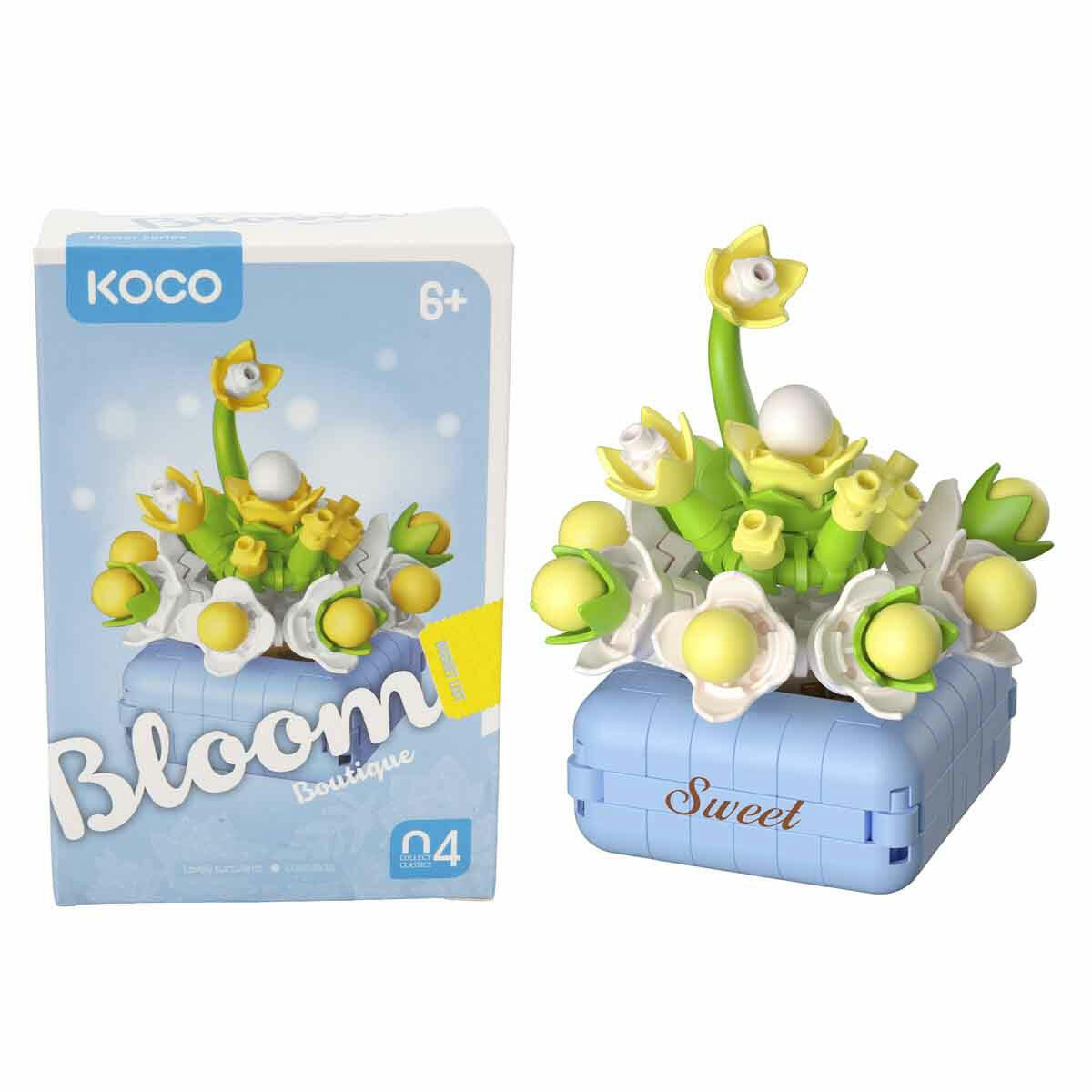 Bloom Boutique Sukulent Saksı Çiçekleri 3D Puzzle | KOCO Mini İnşaat Blokları ve Koleksiyonluk Çiçek Serisi