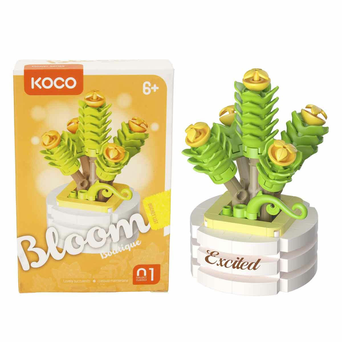 Bloom Boutique Sukulent Saksı Çiçekleri 3D Puzzle | KOCO Mini İnşaat Blokları ve Koleksiyonluk Çiçek Serisi
