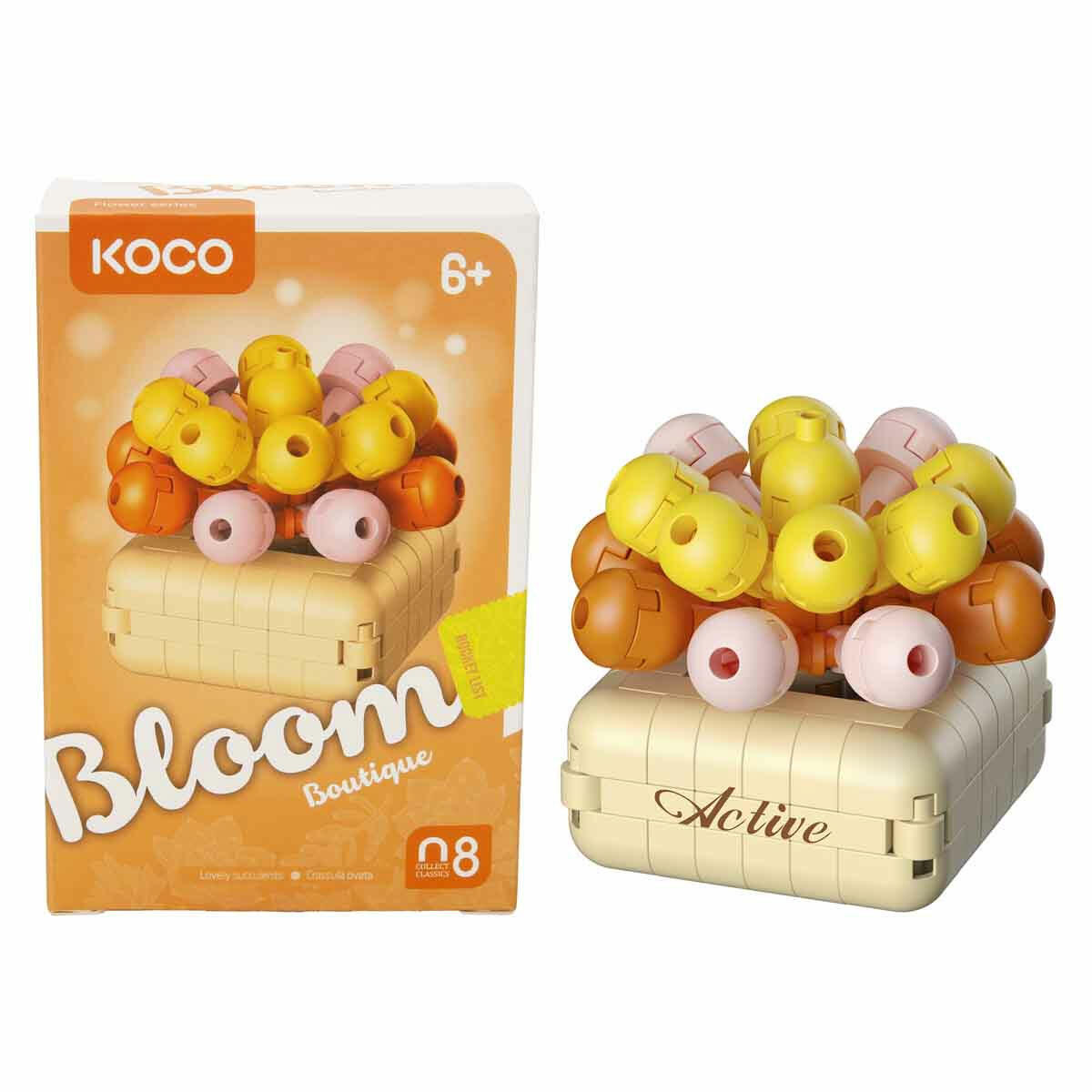 Bloom Boutique Sukulent Saksı Çiçekleri 3D Puzzle | KOCO Mini İnşaat Blokları ve Koleksiyonluk Çiçek Serisi