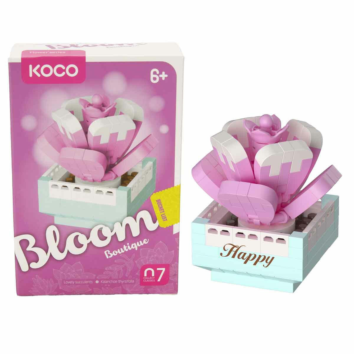 Bloom Boutique Sukulent Saksı Çiçekleri 3D Puzzle | KOCO Mini İnşaat Blokları ve Koleksiyonluk Çiçek Serisi