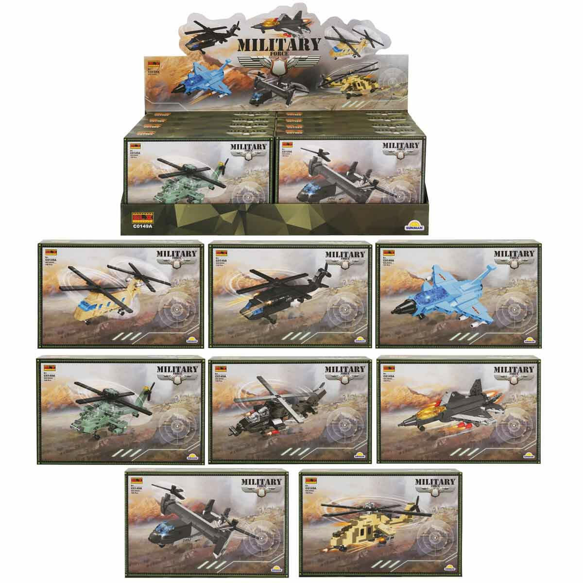 BLX Askeri Hava Kuvvetleri Blok Yapı Setleri | 8 Farklı Hava Aracı Modeli | Teknik Detaylı Eğitici Yapı Seti