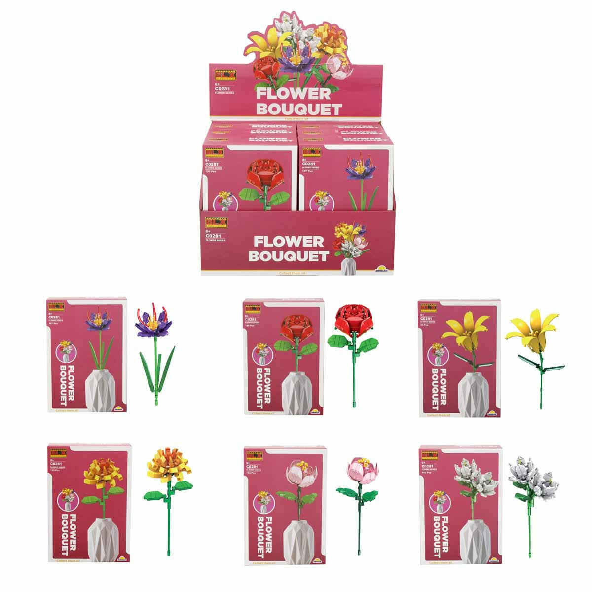 BLX Çiçek Buketleri Yapım Blokları | Dekoratif Yapay Çiçek Seti | Solmayan Çiçek Tasarımları ve Hobi Seti