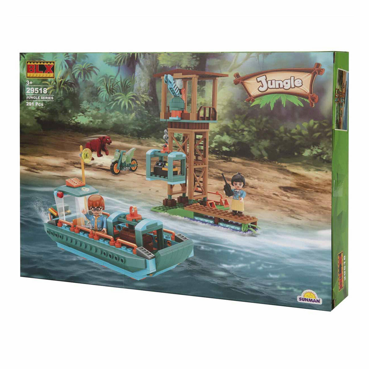 BLX Jungle Orman Keşif Ekibi Ve Gemileri | 291 Parça Büyük Yapım Seti | Nehir Ve Vahşi Doğa Keşif Blokları
