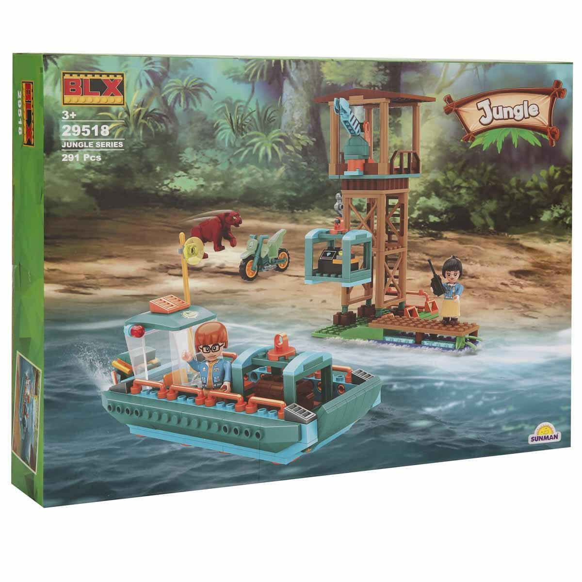 BLX Jungle Orman Keşif Ekibi Ve Gemileri | 291 Parça Büyük Yapım Seti | Nehir Ve Vahşi Doğa Keşif Blokları