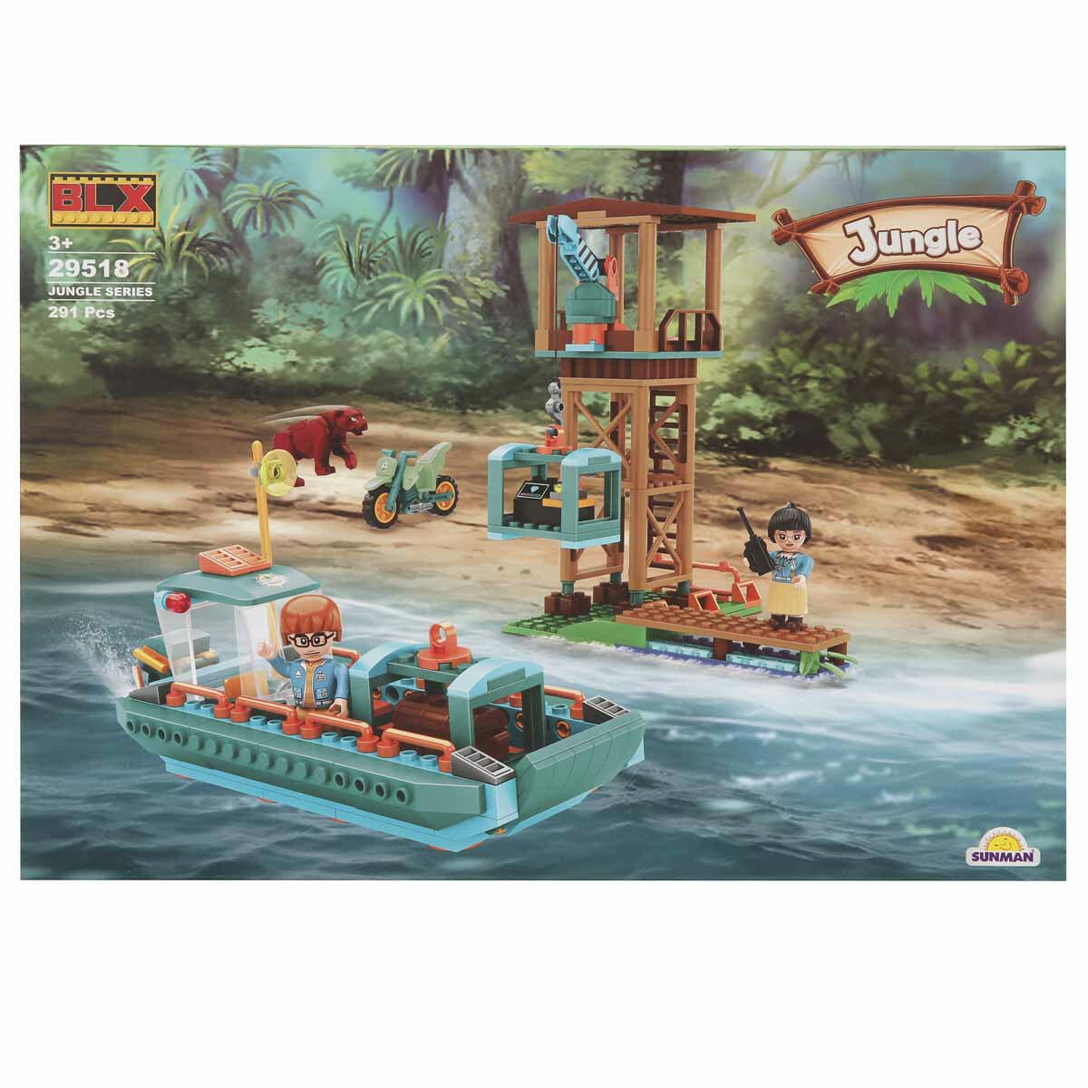 BLX Jungle Orman Keşif Ekibi Ve Gemileri | 291 Parça Büyük Yapım Seti | Nehir Ve Vahşi Doğa Keşif Blokları