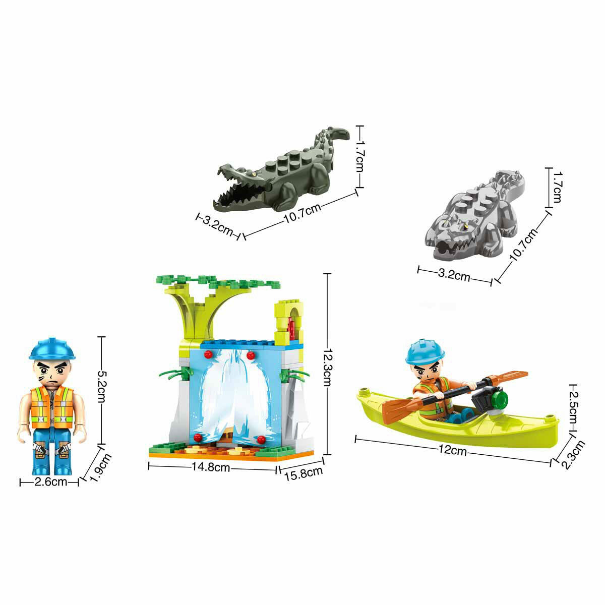 BLX Jungle Orman Ve Göl Macerası Yapım Seti | 134 Parça Blok Oyuncak | Timsahlı Ve Figürlü Vahşi Doğa Seti