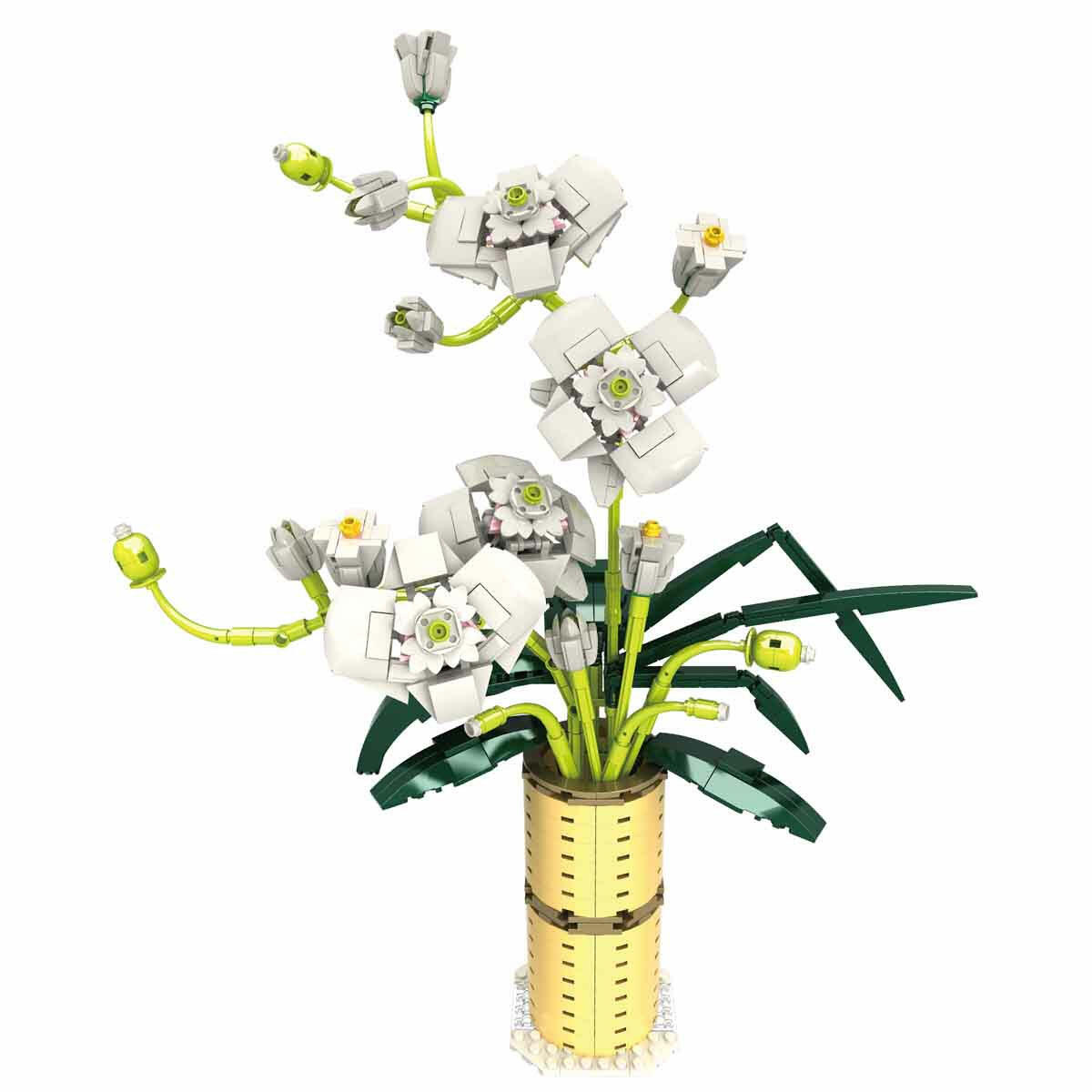 BLX Yaz Orkidesi Buketi 652 Parça Yapım Seti | Dekoratif Çiçek Buketi ve Saksı | Yetişkinler ve Çocuklar İçin Hobi Kiti