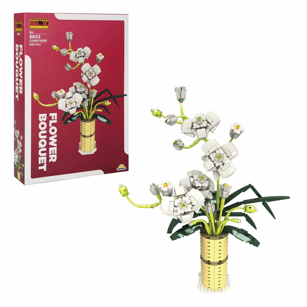 BLX Yaz Orkidesi Buketi 652 Parça Yapım Seti | Dekoratif Çiçek Buketi ve Saksı | Yetişkinler ve Çocuklar İçin Hobi Kiti