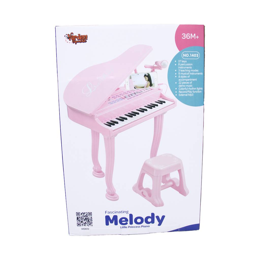 Mikrofonlu 37 Tuşlu Mp3 Çalar Büyük Pembe Piyano