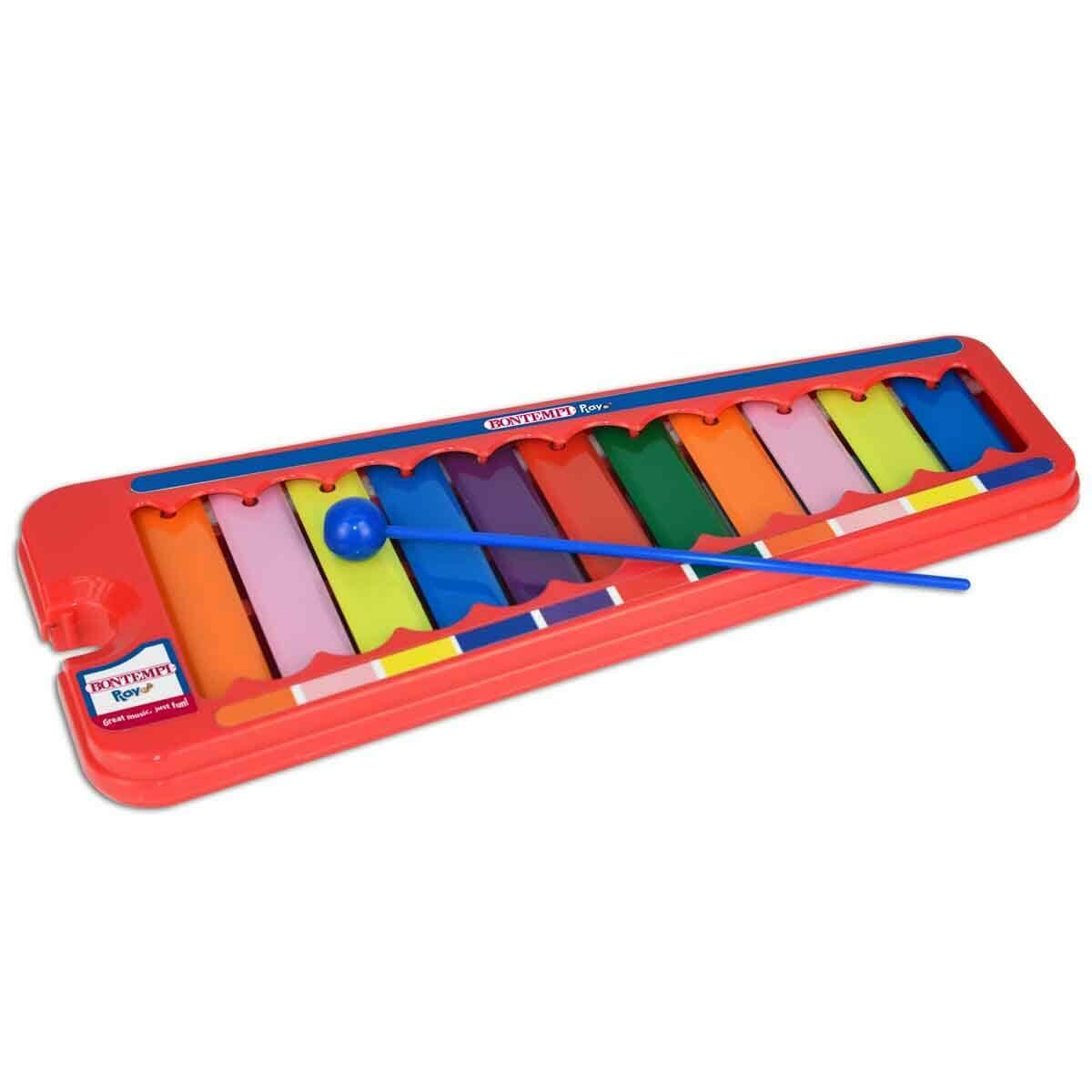 Bontempi Renkli Metal Ksilofon | 8 Notalı Eğitici Müzik Aleti | İlk Enstrümanım Tokmaklı Set