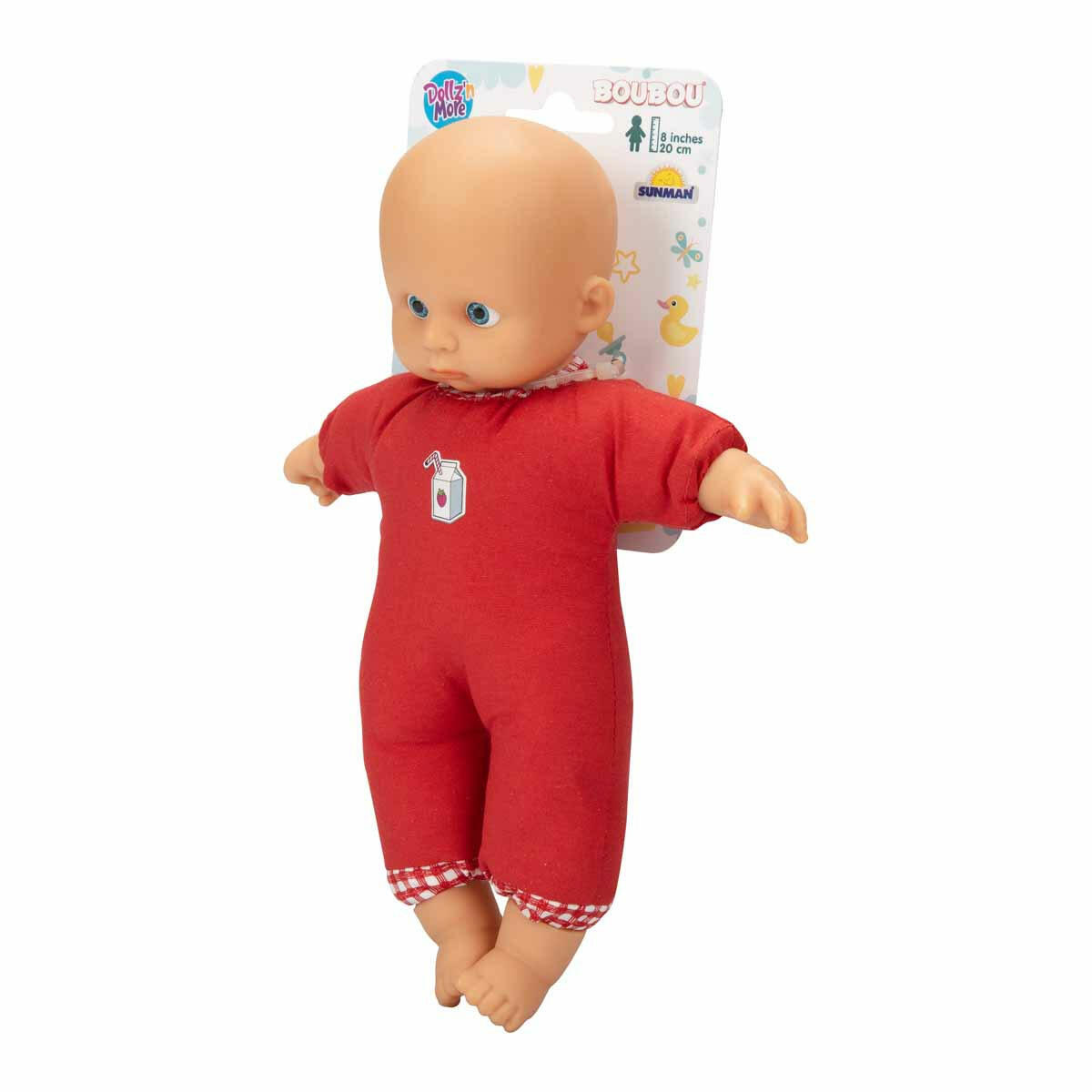 Boubou Dolgulu Bebek 20 cm | Pembe, Kırmızı, Mor 3 Farklı Renk Seçeneğiyle Rol Yapma ve Sosyal Gelişim Oyuncak Bebeği