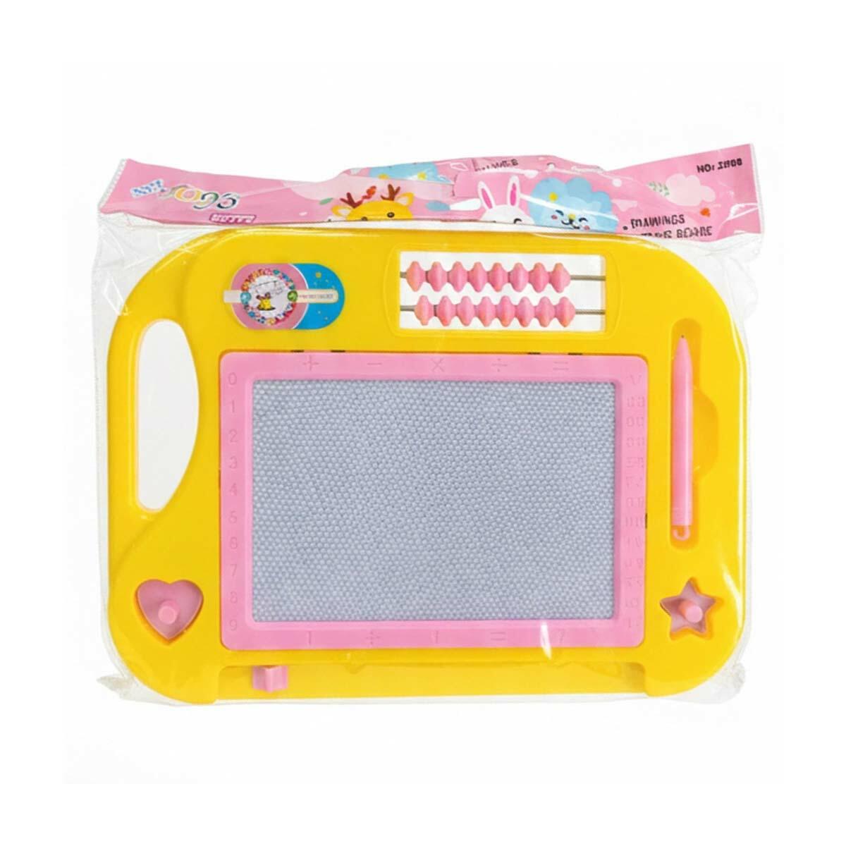 Büyük Boy Abaküslü Yazı Tahtası 28x28 cm | Eğitici Matematik Ve Çizim Panosu | Okul Öncesi Onluk Abaküs Seti