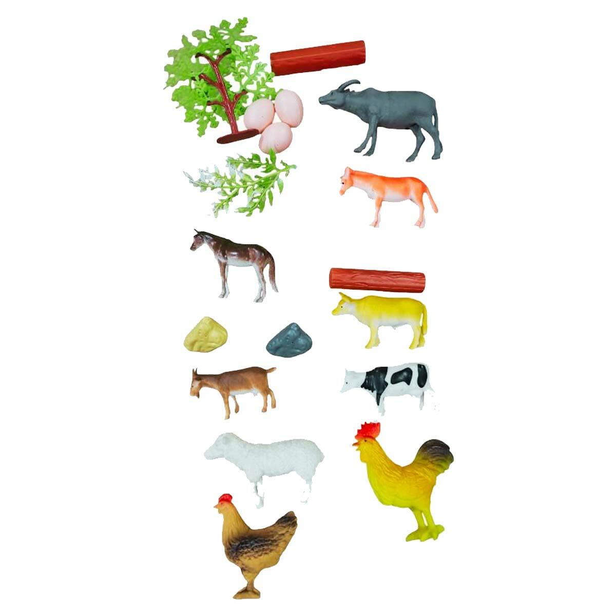 Büyük Kutuda Çiftlik Hayvan Seti | 9 Figür Ve Özel Oyun Matı | Feyza Oyuncak Köy Hayatı Serisi