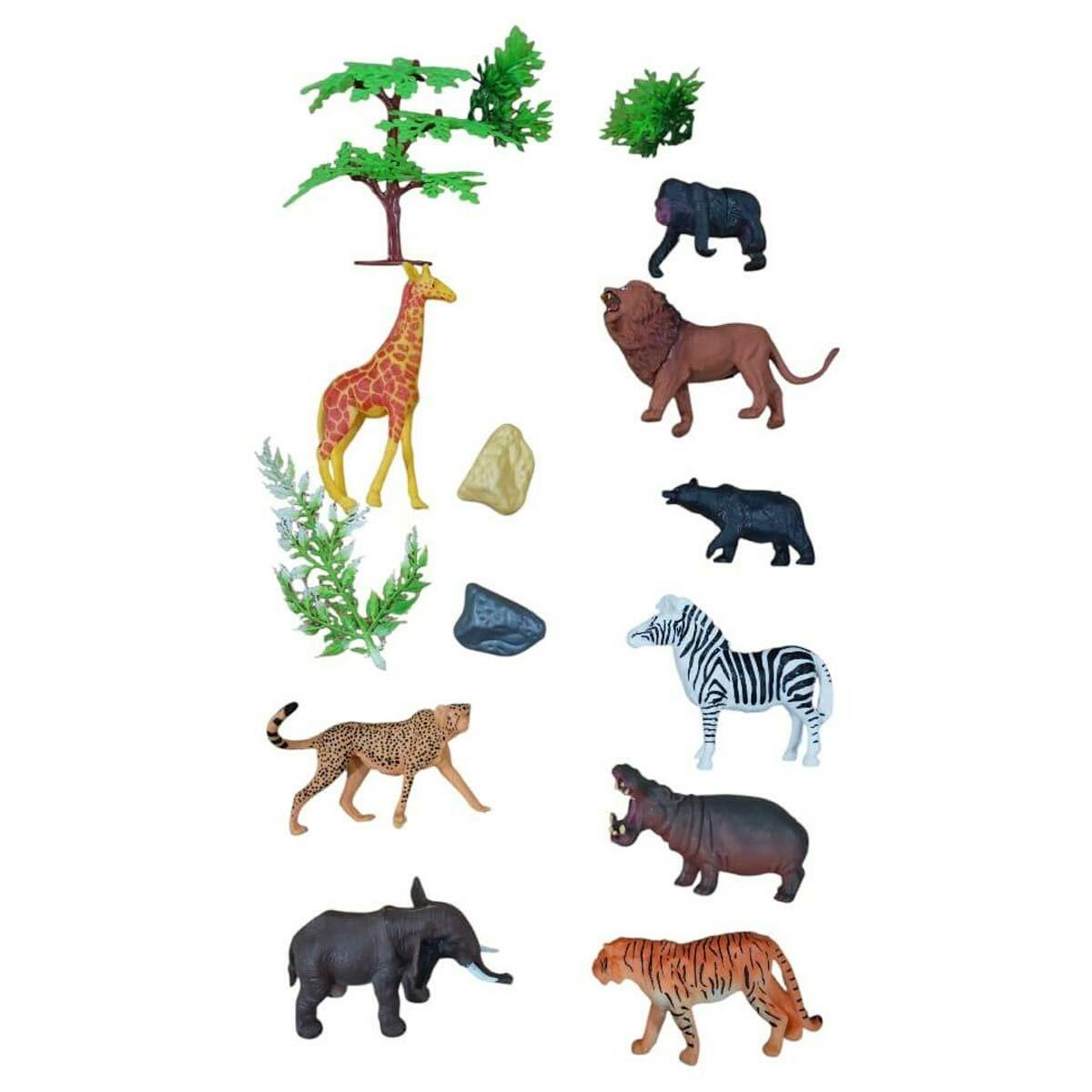 Büyük Kutuda Vahşi Hayvanlar Seti | 9 Parça Safari Figür Seti | Feyza Oyuncak Yaban Hayatı Serisi