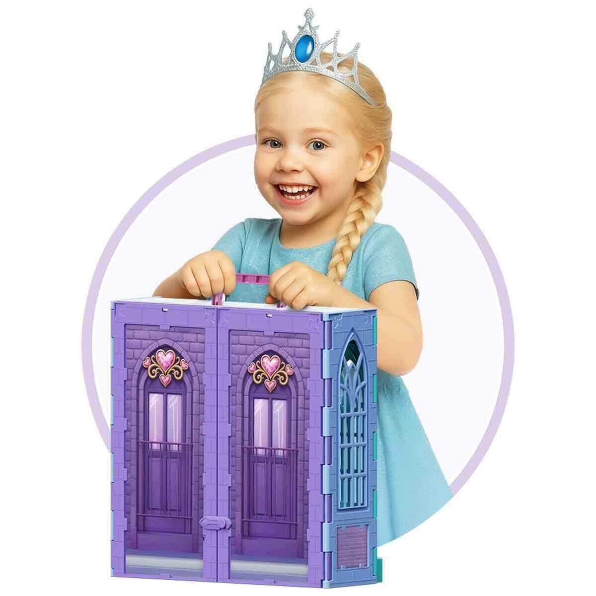 Buzlar Kraliçesi Şatosu Oyun Seti | 86 cm Dev Katlanabilir Şato | 30 cm Prenses Bebekli Ve Aksesuarlı Saray