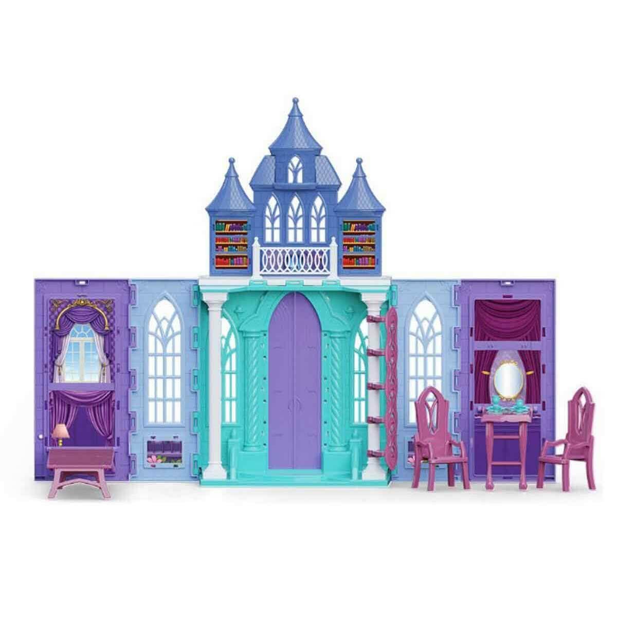 Buzlar Kraliçesi Şatosu Oyun Seti | 86 cm Dev Katlanabilir Şato | 30 cm Prenses Bebekli Ve Aksesuarlı Saray