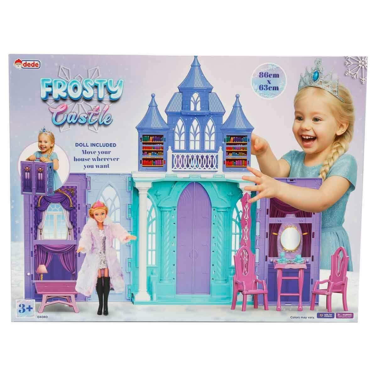 Buzlar Kraliçesi Şatosu Oyun Seti | 86 cm Dev Katlanabilir Şato | 30 cm Prenses Bebekli Ve Aksesuarlı Saray