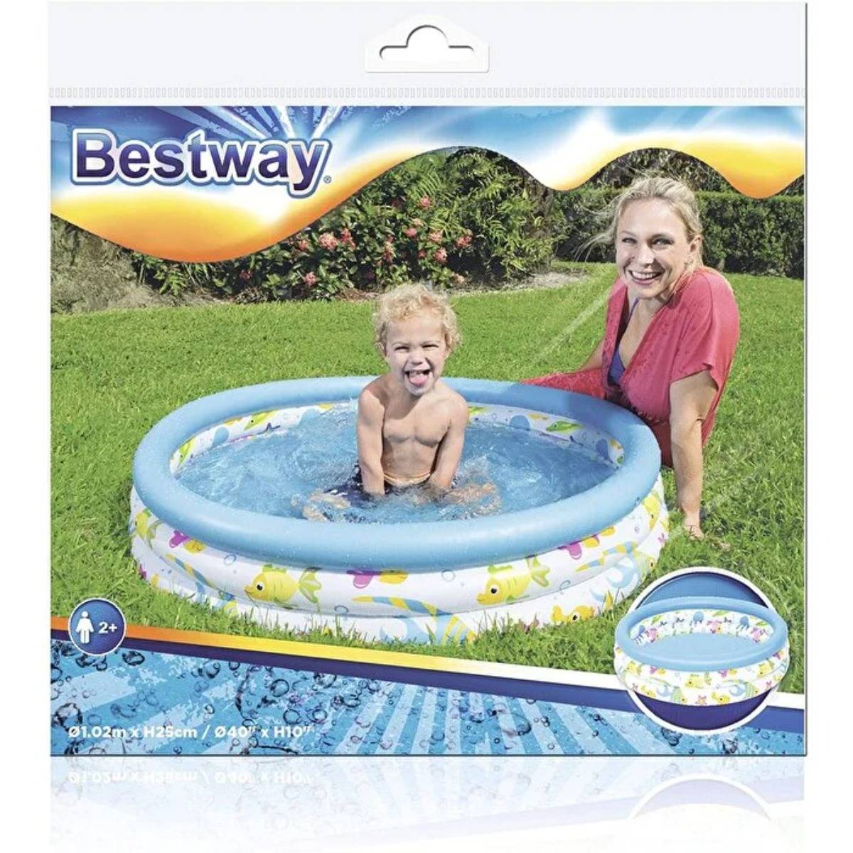 Bestway Çocuk Havuzu 3 Bölmeli Balık Desenli (102x25 cm)