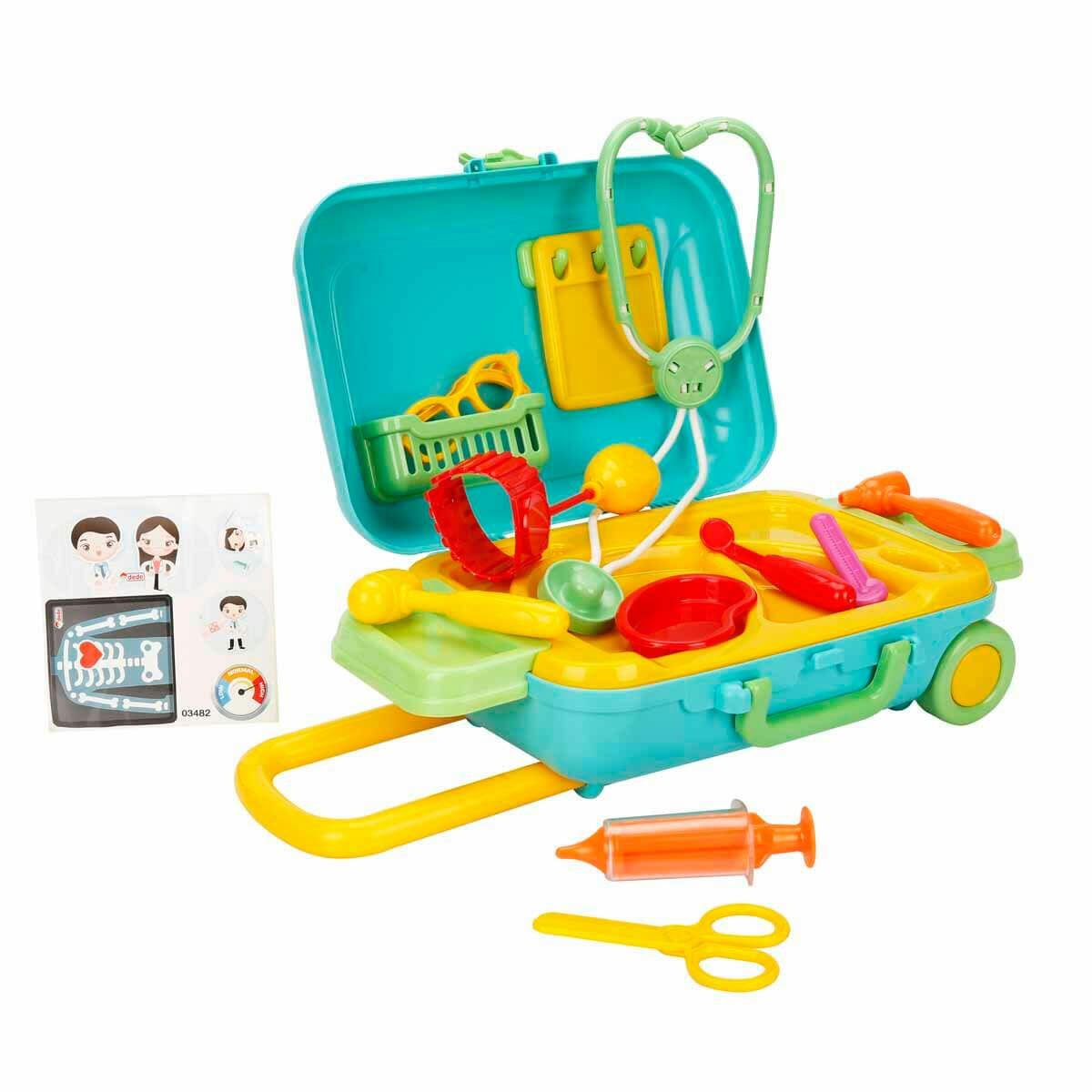 Candy Ve Ken Doktor Set Bavulum | 16 Parça Çekçekli Oyuncak Doktor Seti | Tekerlekli Valizli Eğitici Sağlık Seti