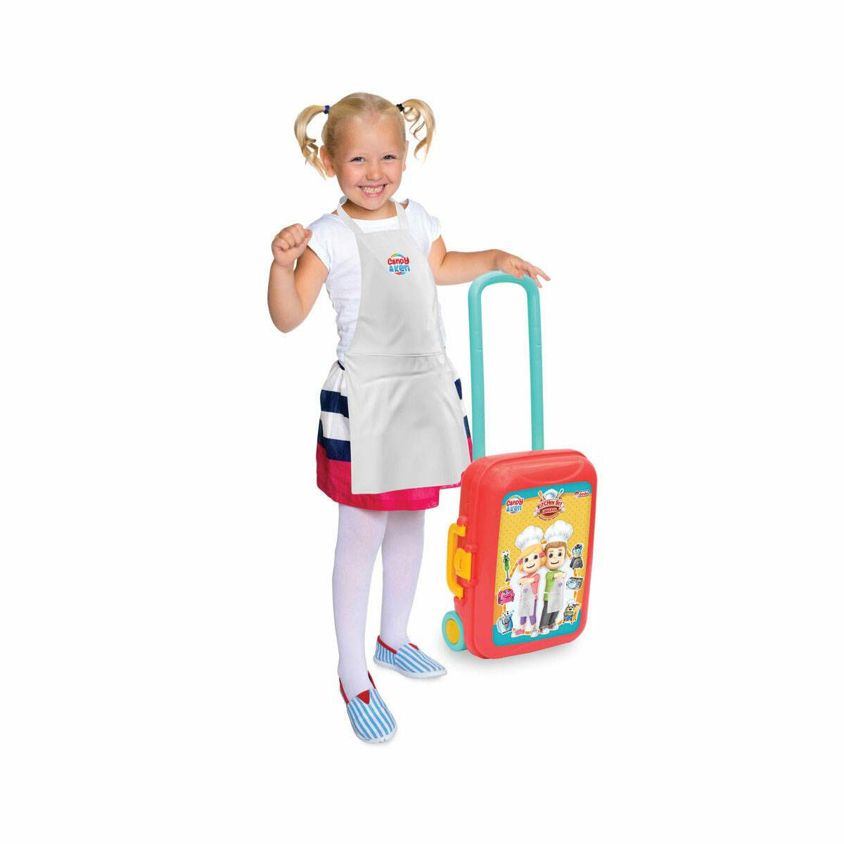 Candy ve Ken Mutfak Set Bavulum 15 Parça | Tekerlekli Taşınabilir Mutfak Çantası | Eğitici Evcilik Ve Rol Yapma Seti