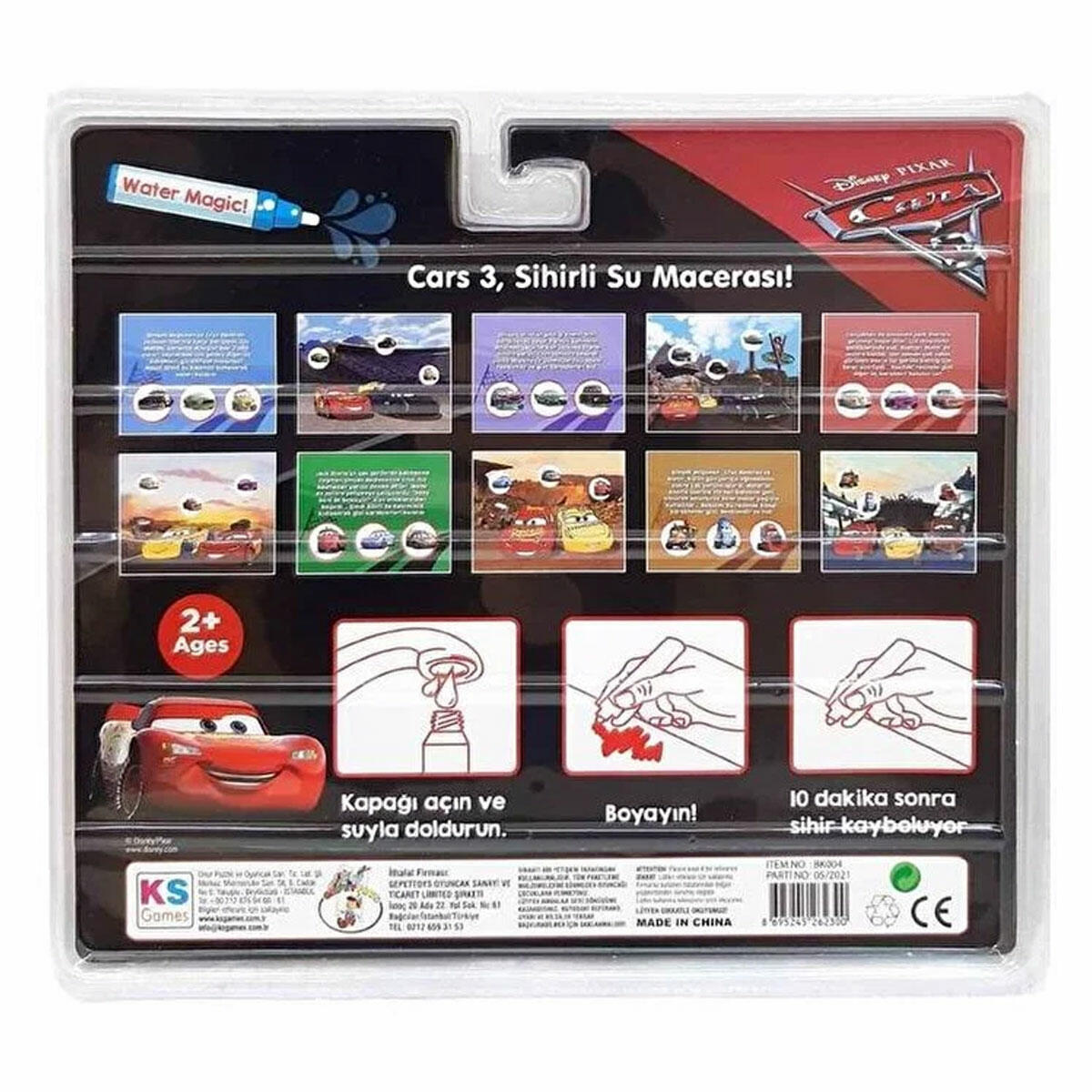 Cars Sihirli Boyama Kitabı – Sulu Kalemle Tekrar Tekrar Boyanabilir Aktivite Kitabı