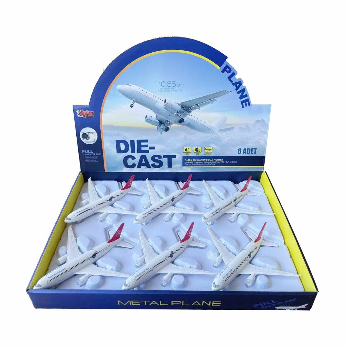 Çek Bırak Işıklı Sesli Metal Kırmızı THY Yolcu Uçağı Orta Boy | Gerçekçi Efektlerle Hayal Gücünü Geliştirin