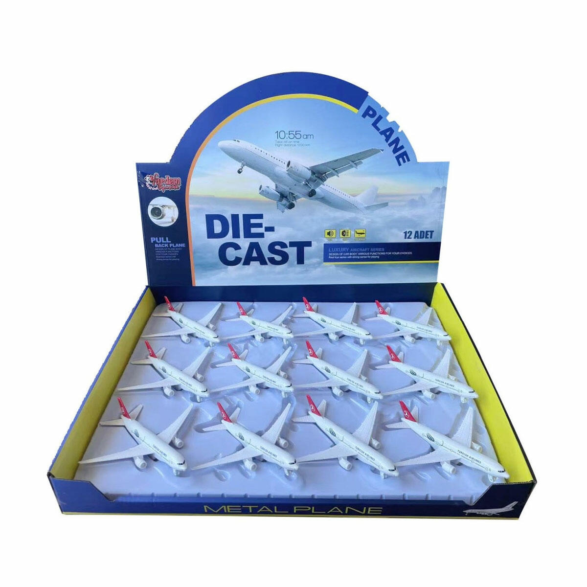 Çek Bırak Metal Yolcu Uçağı 1:270 | Turkish Airlines Temalı Işıklı ve Sesli Model (22 cm)