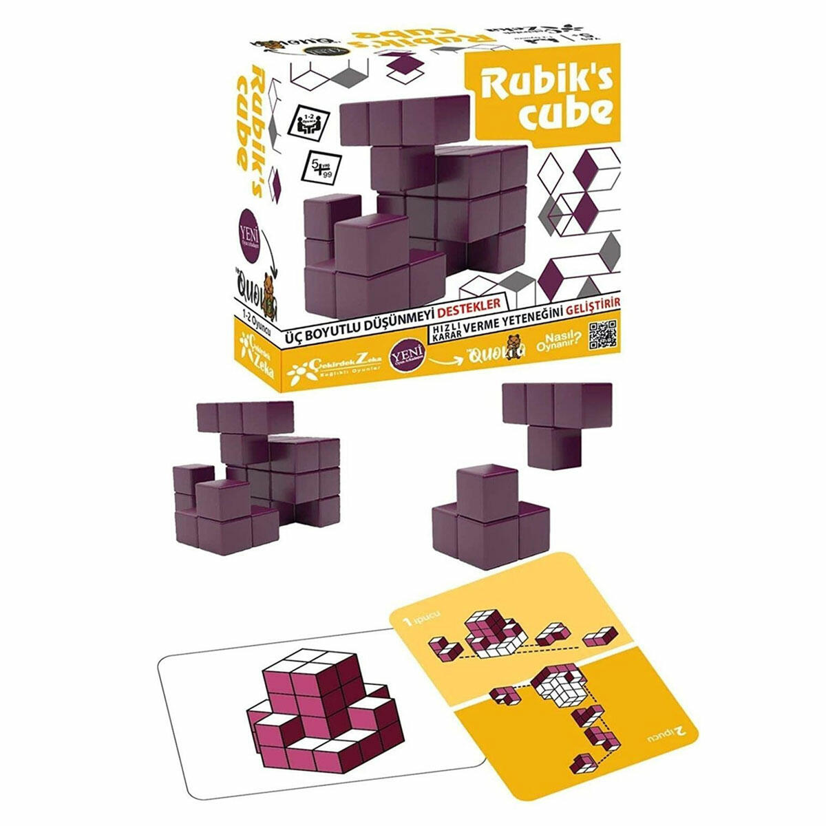 Çekirdek Zeka Rubik's Cube Akıl ve Zeka Oyunu | Dikkat ve Koordinasyon Geliştirici Blok Oyunu | Kartlı Zeka ve Strateji Oyunu