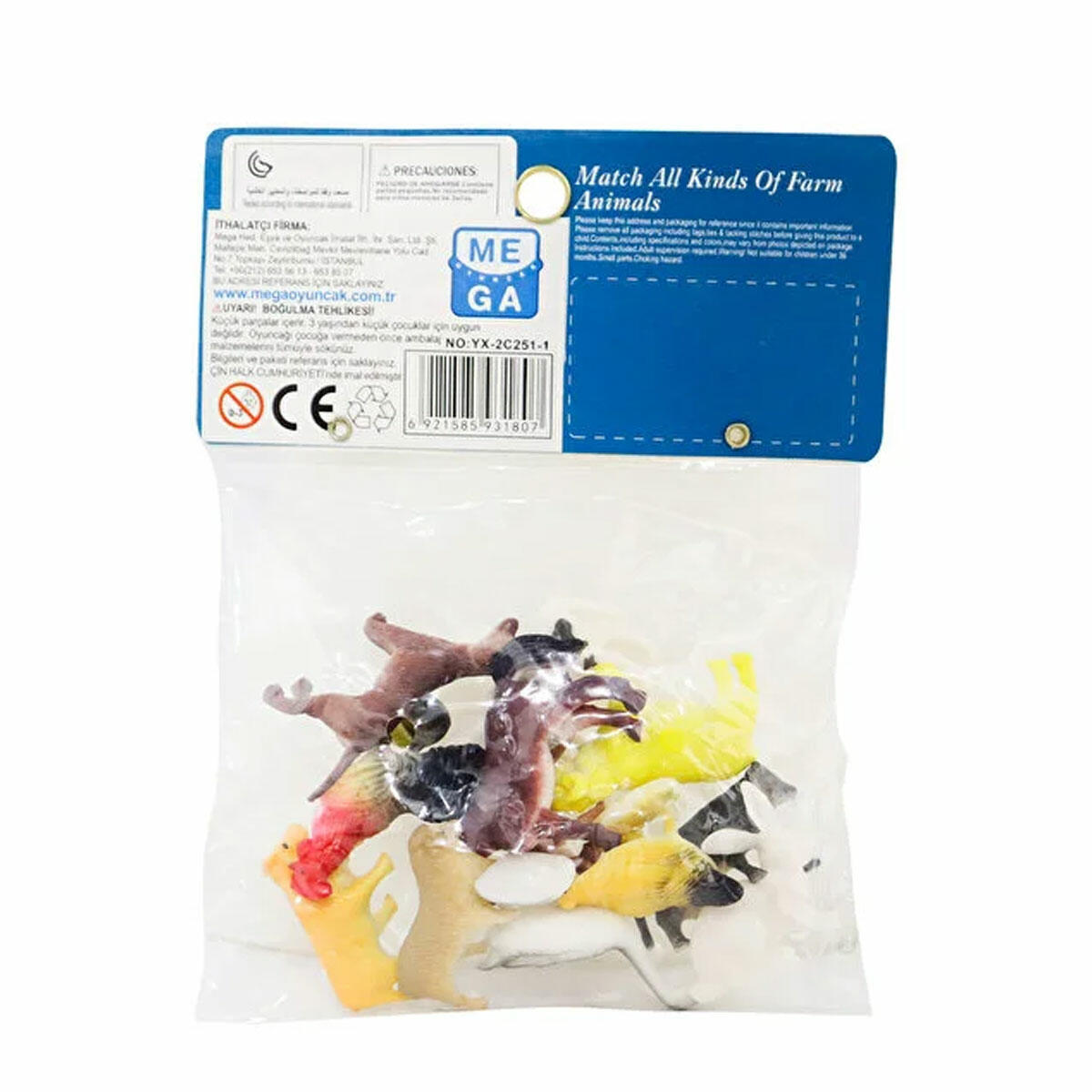 Çiftlik Hayvan Seti 6 Parça (Ortalama 5 cm) | Yumuşak Gövdeli, Kanserojen Madde İçermez (3+ Yaş)