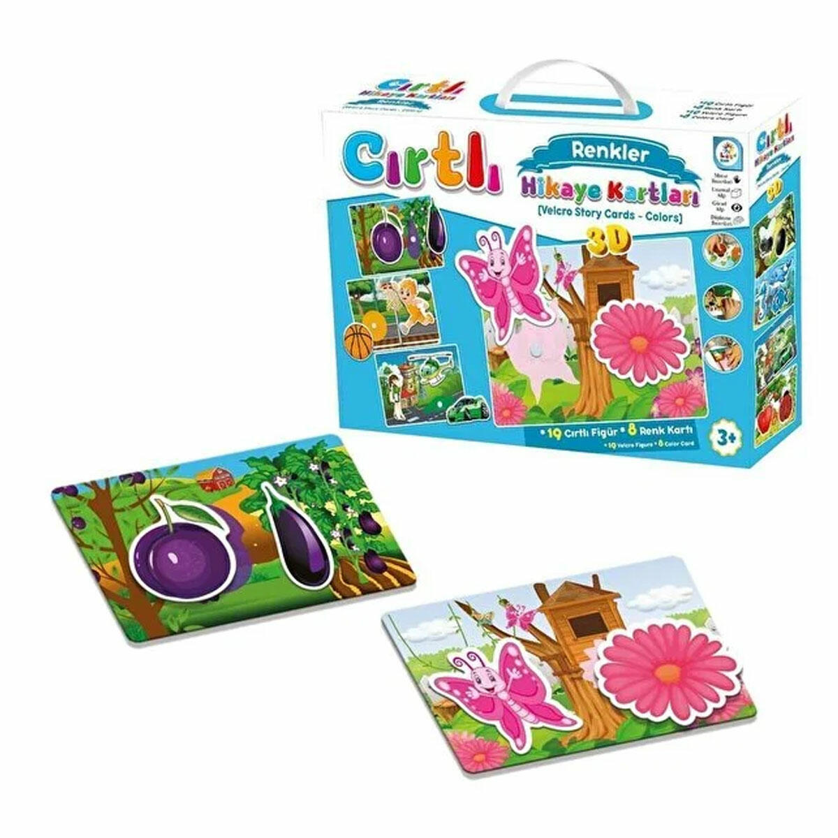 Cırtlı Hikaye Kartları Renkler | 19 Figürlü Eğitici Eşleştirme Oyunu | Okul Öncesi Renk ve Nesne Tanıma Seti