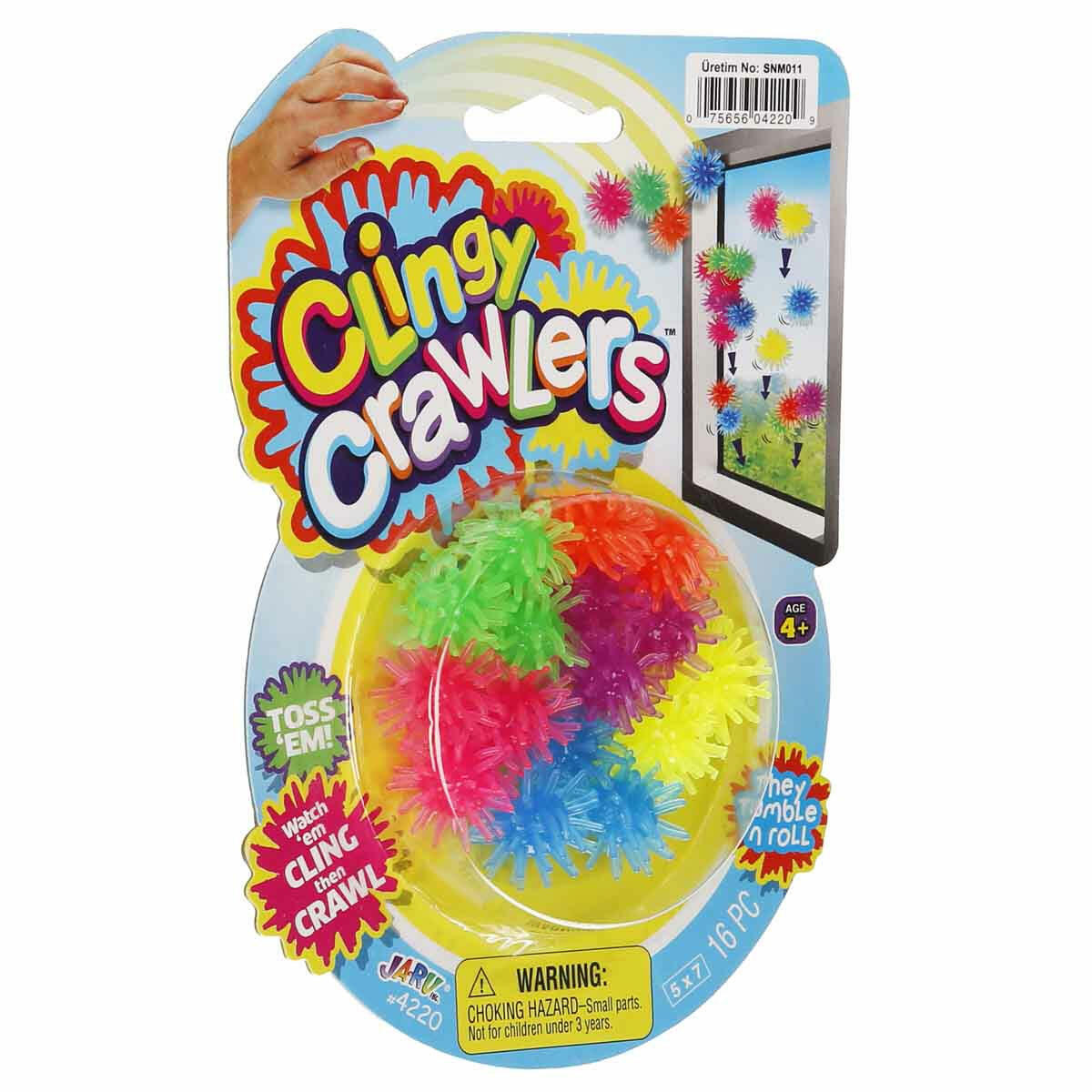 Jaru Clingy Crawlers Yapışkan Sürüngenler – 16’lı Renkli Esnek Oyuncak Seti