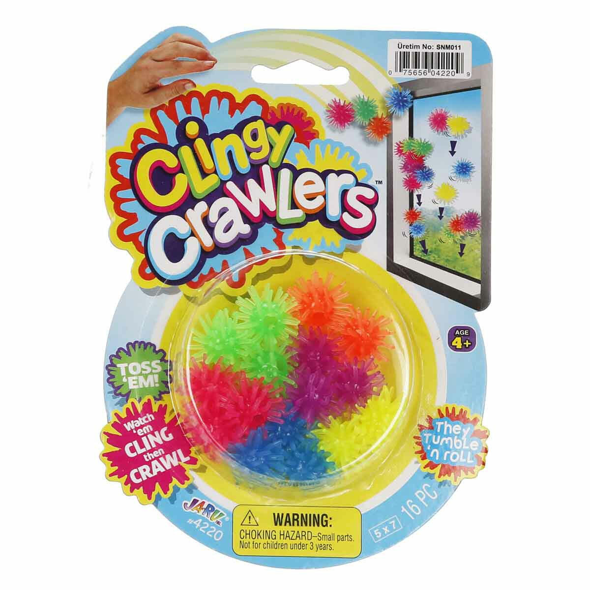 Jaru Clingy Crawlers Yapışkan Sürüngenler – 16’lı Renkli Esnek Oyuncak Seti