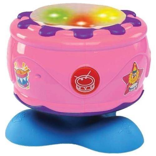 Pilli Işıklı Sesli Eğitici Kaya Davul - Pembe