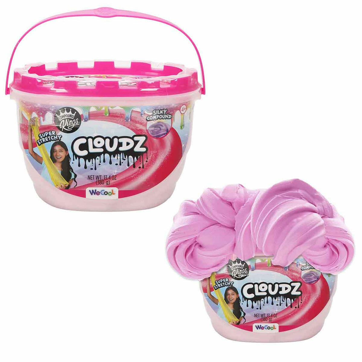 Compound Kings Cloudz Pembe Slime 380 gr | Pamuk Şeker Dokulu Yumuşak Oyun Seti | Stres Giderici ve Eğitici Cloudz Serisi