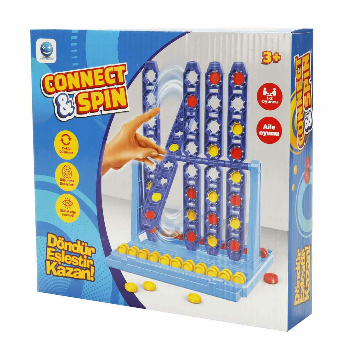 Smile Games Connect - Spin Kutu Oyunu | 4'lü Birleştirme ve Döndürme Strateji Oyunu | Eğitici Zeka ve Akıl Oyunu