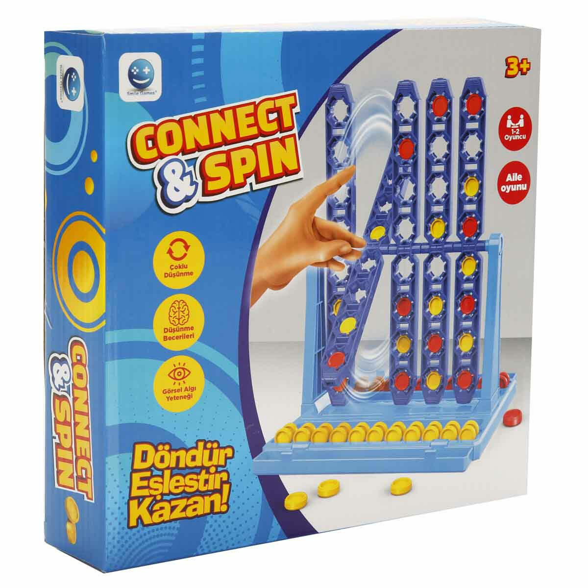 Smile Games Connect - Spin Kutu Oyunu | 4'lü Birleştirme ve Döndürme Strateji Oyunu | Eğitici Zeka ve Akıl Oyunu
