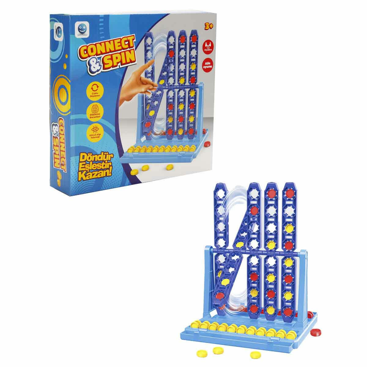 Smile Games Connect - Spin Kutu Oyunu | 4'lü Birleştirme ve Döndürme Strateji Oyunu | Eğitici Zeka ve Akıl Oyunu