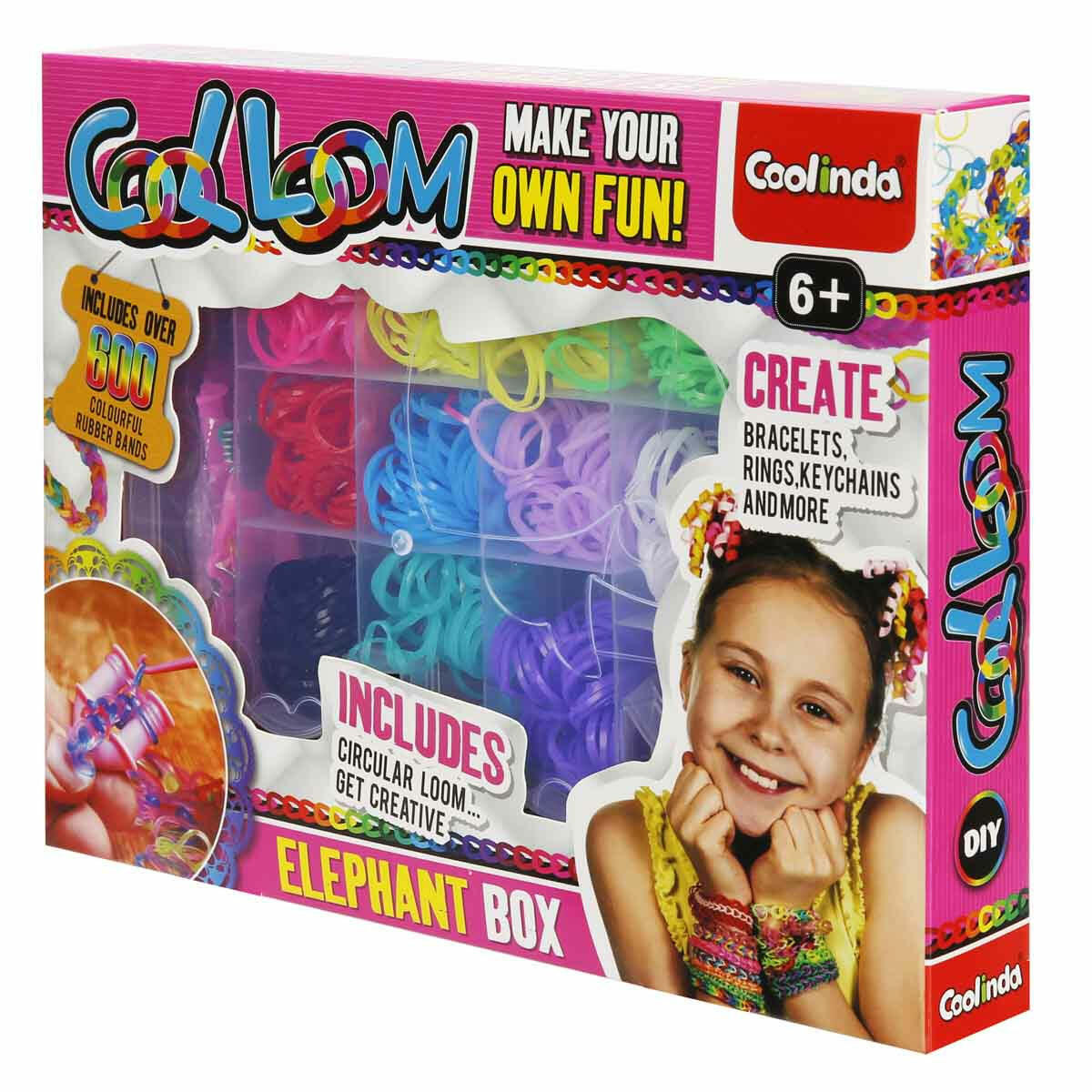 Cool Loom Fil Kutulu Takı Yapım Seti | 600 Renkli Lastikli Bileklik Örme Seti | Çocuklar İçin Yaratıcı Takı Tasarım Atölyesi