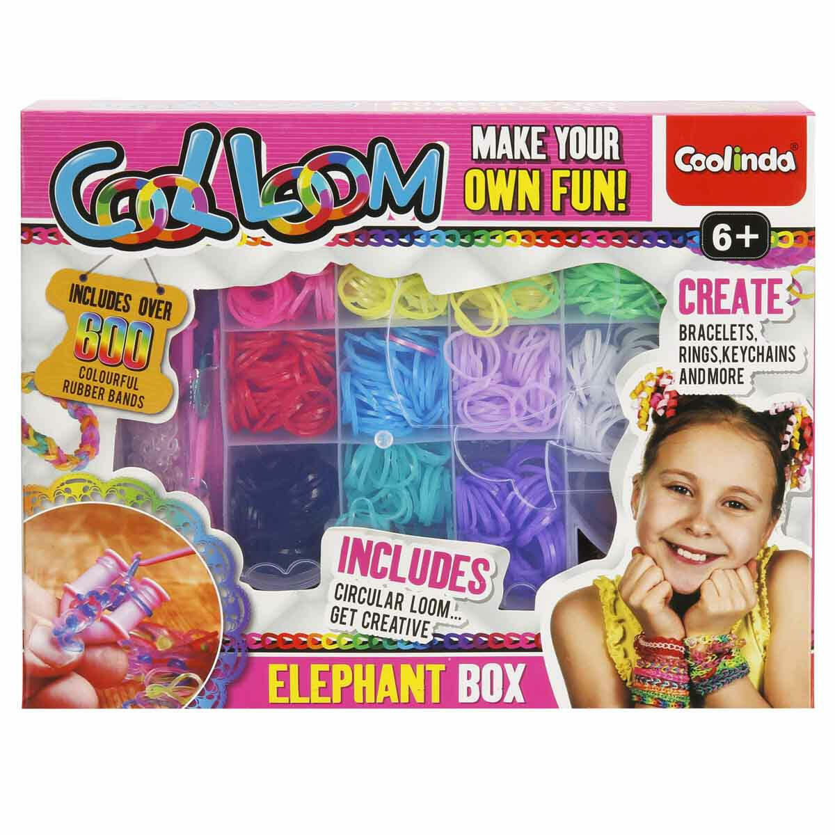 Cool Loom Fil Kutulu Takı Yapım Seti | 600 Renkli Lastikli Bileklik Örme Seti | Çocuklar İçin Yaratıcı Takı Tasarım Atölyesi