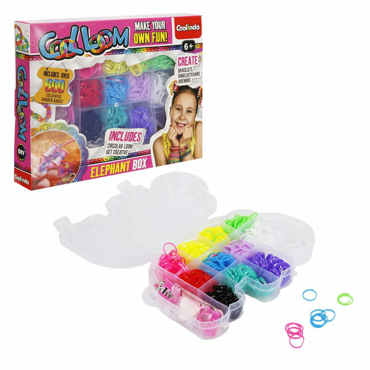 Cool Loom Fil Kutulu Takı Yapım Seti | 600 Renkli Lastikli Bileklik Örme Seti | Çocuklar İçin Yaratıcı Takı Tasarım Atölyesi