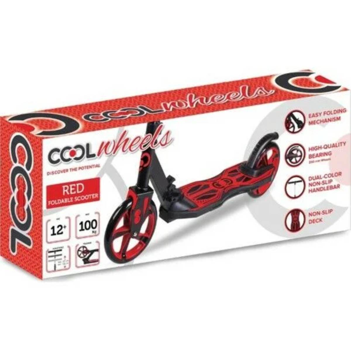 Cool Wheels Katlanır Scooter - Kırmızı (12+ Yaş)