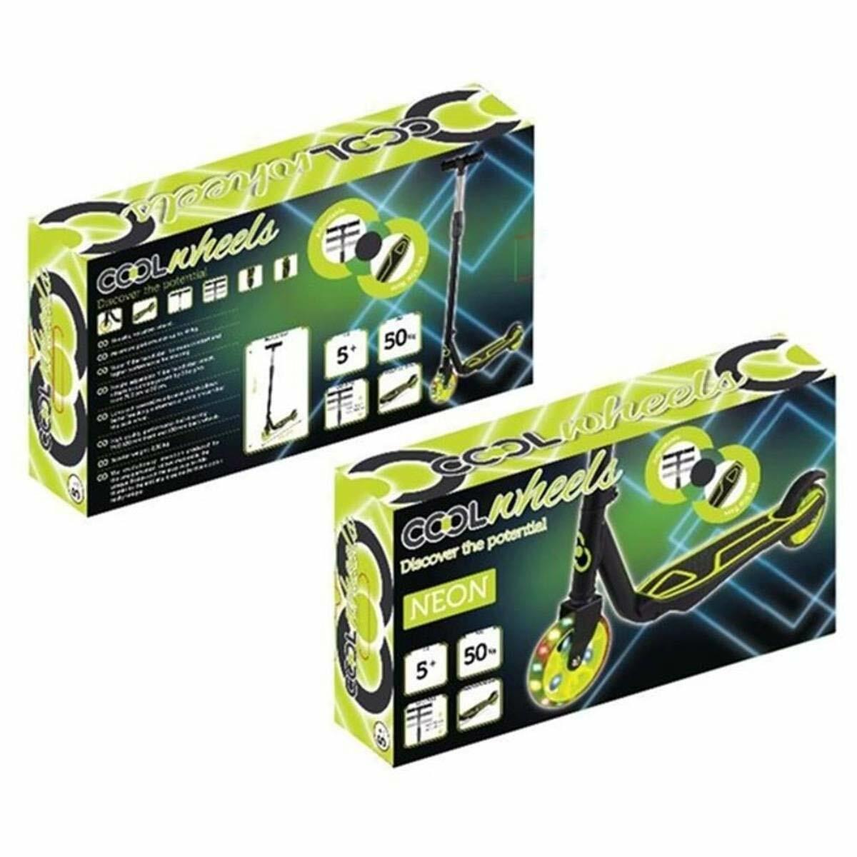 Cool Wheels 2 Tekerlekli Işıklı Neon Scooter | 50 kg Kapasiteli Ayarlanabilir Çocuk Scooterı | Silikon Işıklı Tekerlekler