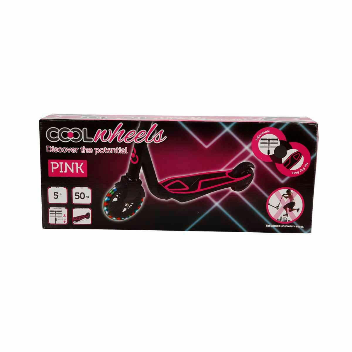 Cool Wheels 2 Tekerlekli Işıklı Scooter Pembe | 5+ Yaş Ayarlanabilir Gidon | Hareketle Yanan Işıklı Tekerlekler