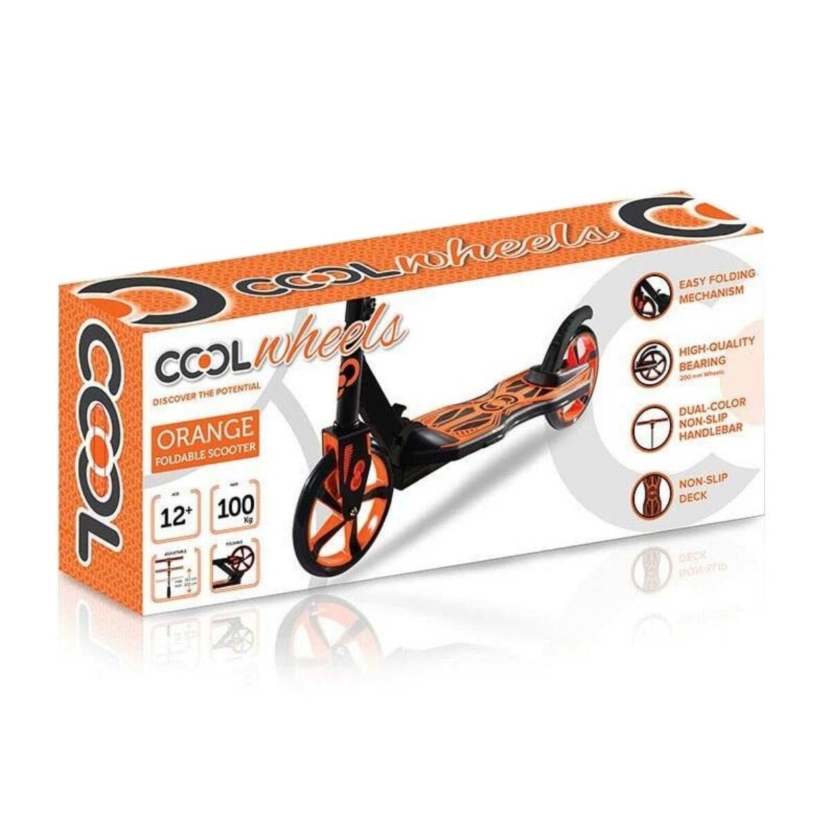 Cool Wheels Katlanır Scooter 12+ Yaş Turuncu | 100 KG Kapasite | Profesyonel Genç Scooter