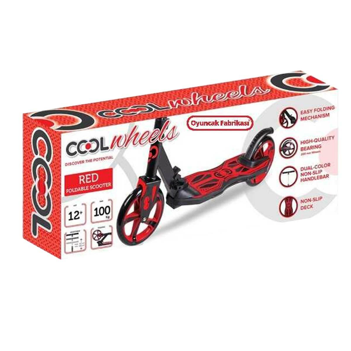 Cool Wheels Katlanır Scooter Kırmızı (12+ Yaş) | 100 KG Kapasite | Feyza Oyuncak Profesyonel Seri