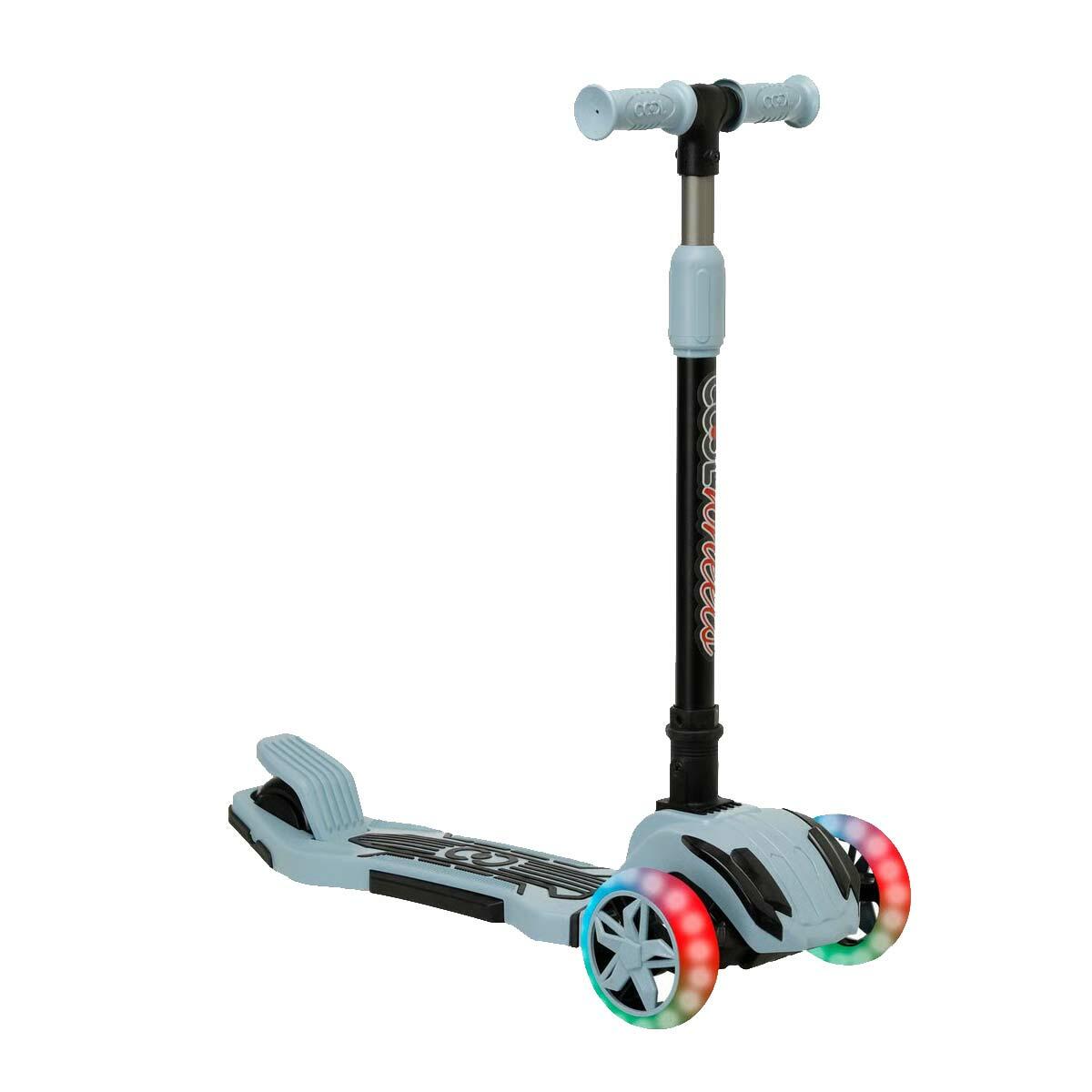 Cool Wheels LED Işıklı Katlanabilir Çocuk Scooter | Vintage Mavi Luna | 3 Tekerlekli Güvenli Sürüş