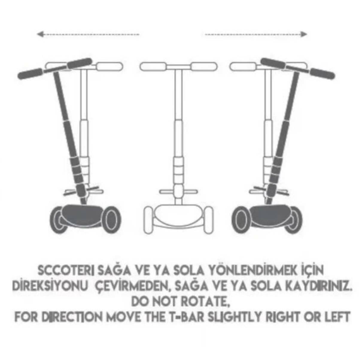 Cool Wheels LED Işıklı Katlanabilir Çocuk Scooter | Vintage Mavi Luna | 3 Tekerlekli Güvenli Sürüş