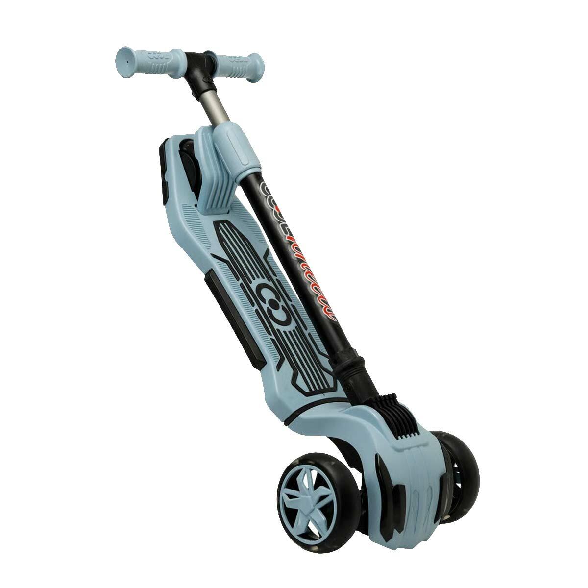 Cool Wheels LED Işıklı Katlanabilir Çocuk Scooter | Vintage Mavi Luna | 3 Tekerlekli Güvenli Sürüş