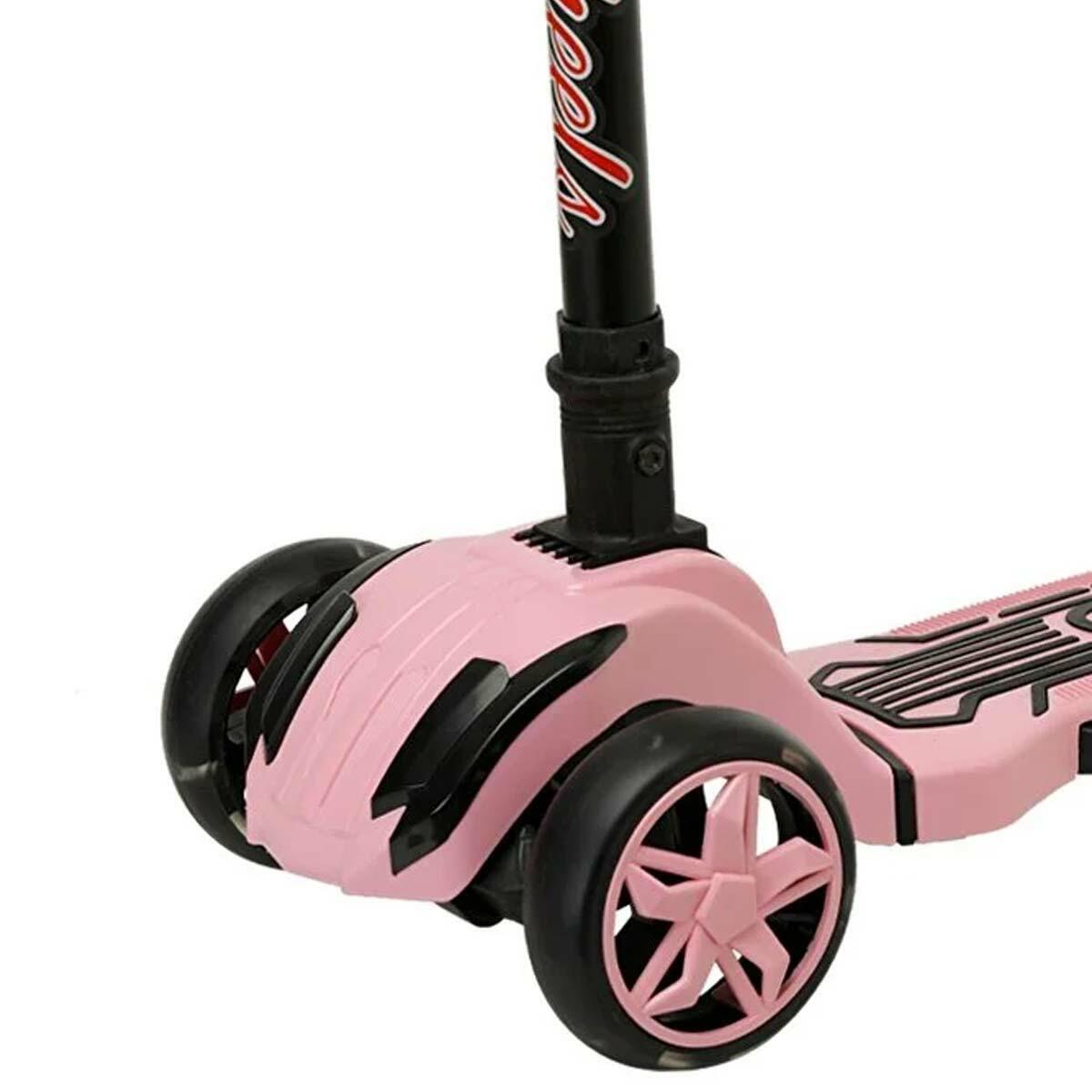 Cool Wheels LED Işıklı Katlanabilir Çocuk Scooter | Vintage Pembe Luna | 3 Tekerlekli Güvenli Sürüş