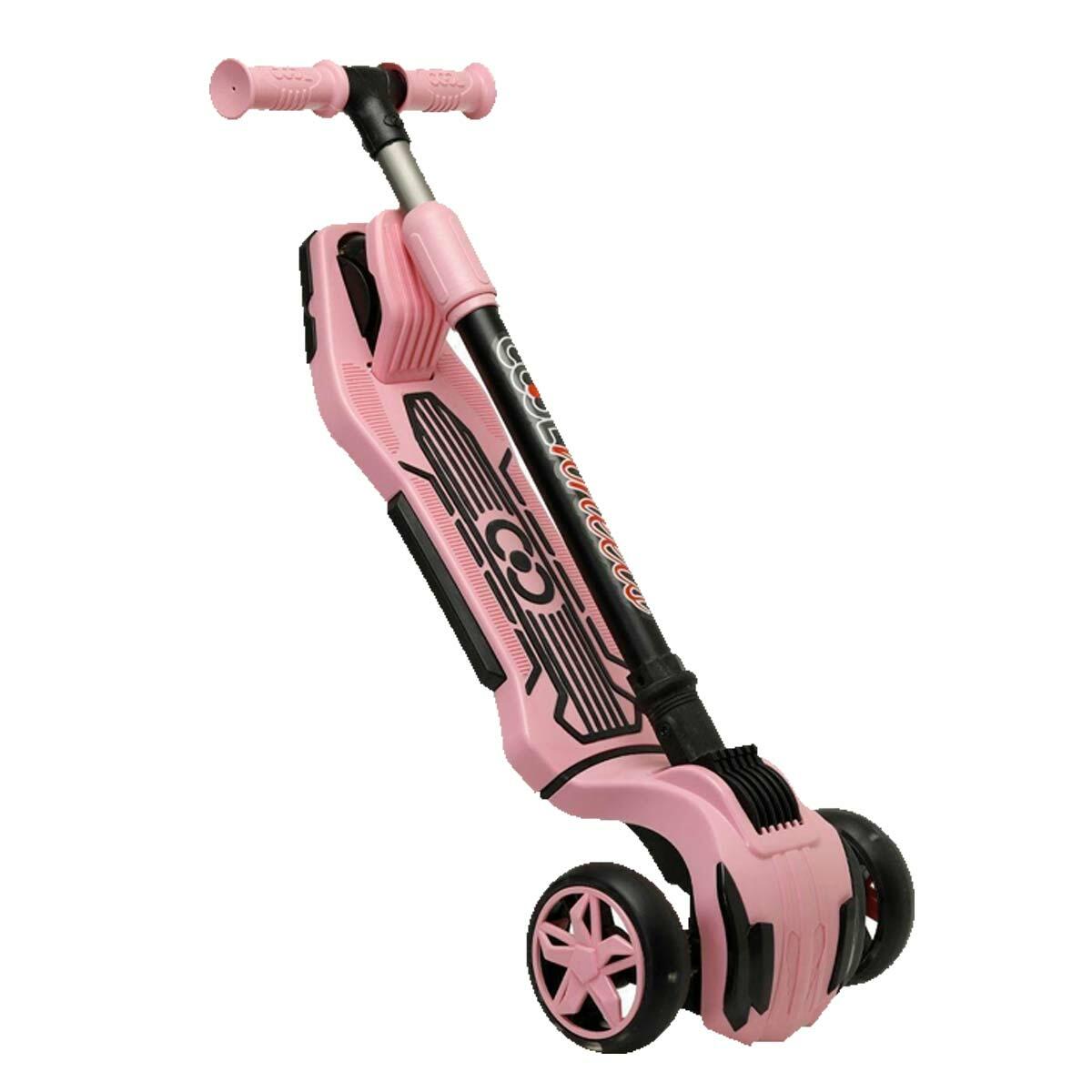 Cool Wheels LED Işıklı Katlanabilir Çocuk Scooter | Vintage Pembe Luna | 3 Tekerlekli Güvenli Sürüş